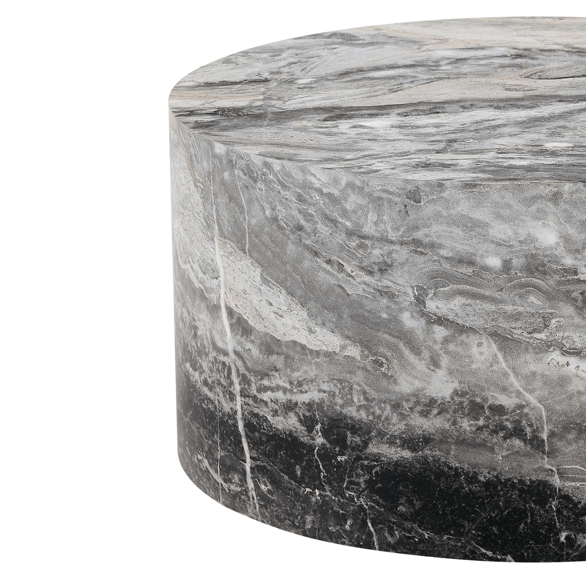 Simple Marble Texture Round MDF Coffee Table, Modern Minimalist Living Room - Mervyns