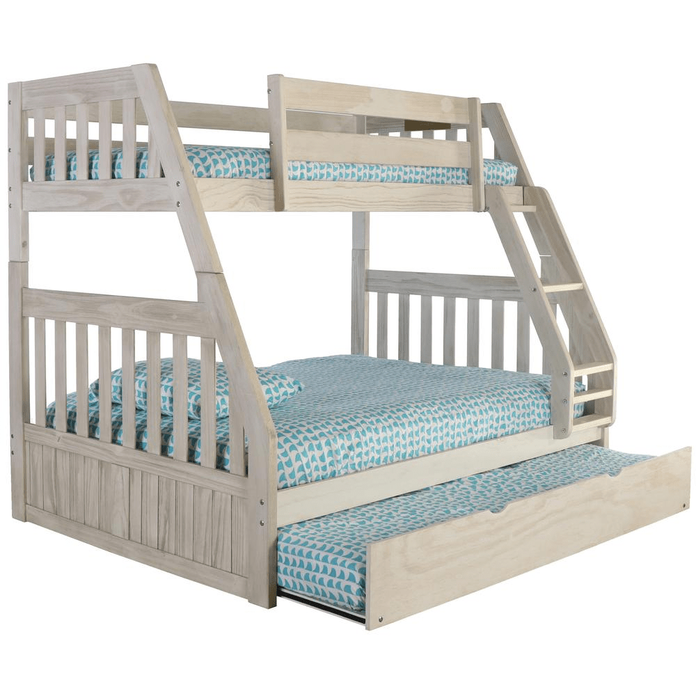 Solid Pine Twin/Full Bunk Bed with Twin Trundle - Mervyns
