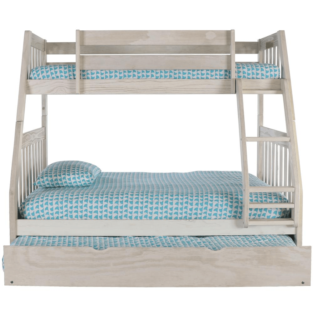 Solid Pine Twin/Full Bunk Bed with Twin Trundle - Mervyns