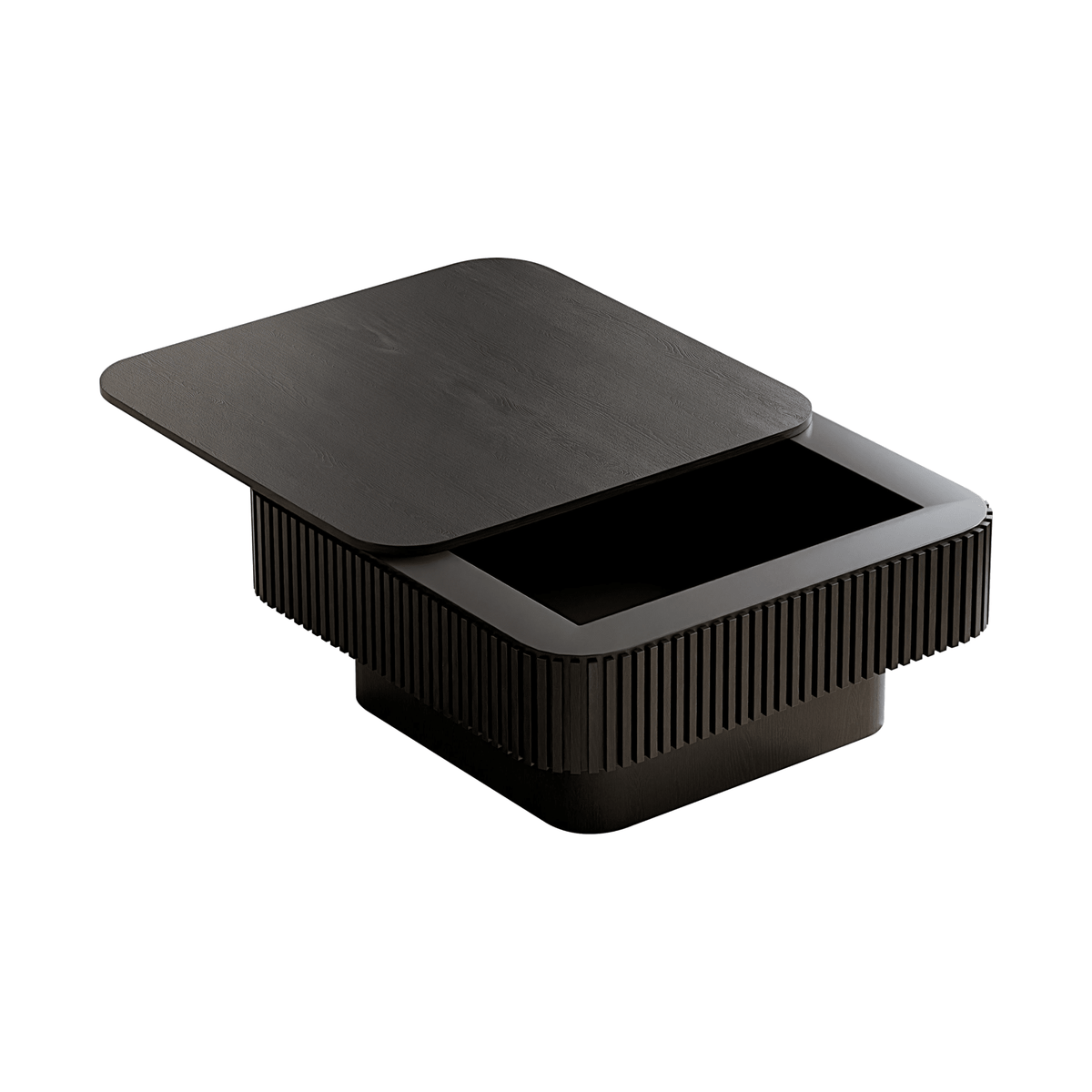 Square Coffee Table with Storage, Solid Wood Veneer Modern Accent Tea Table - Mervyns