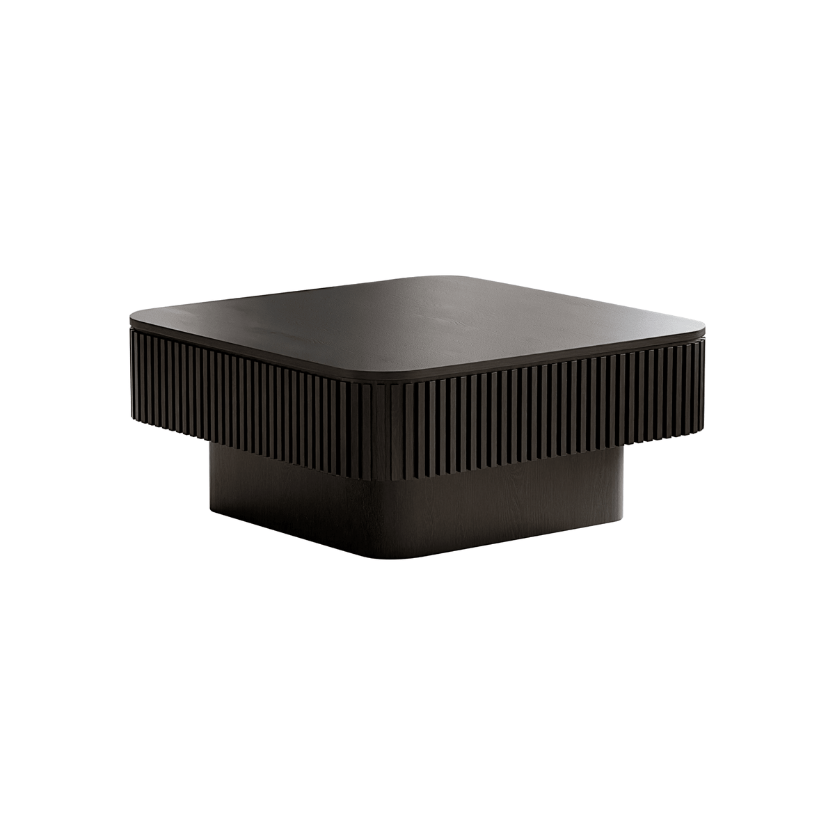 Square Coffee Table with Storage, Solid Wood Veneer Modern Accent Tea Table - Mervyns