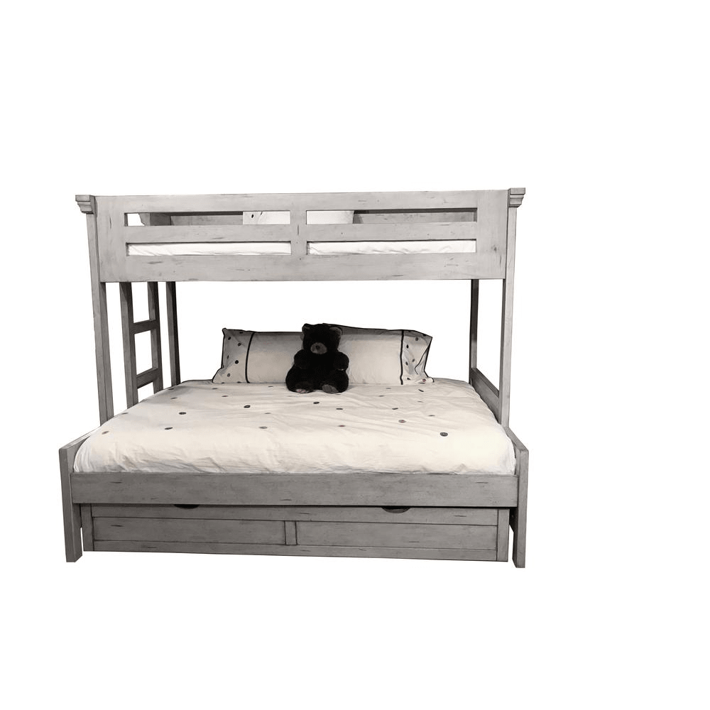 Stonebrook Twin Over Full 3/3 Over 4/6 Bunkbed - Light Distressed Antique Gray - Mervyns