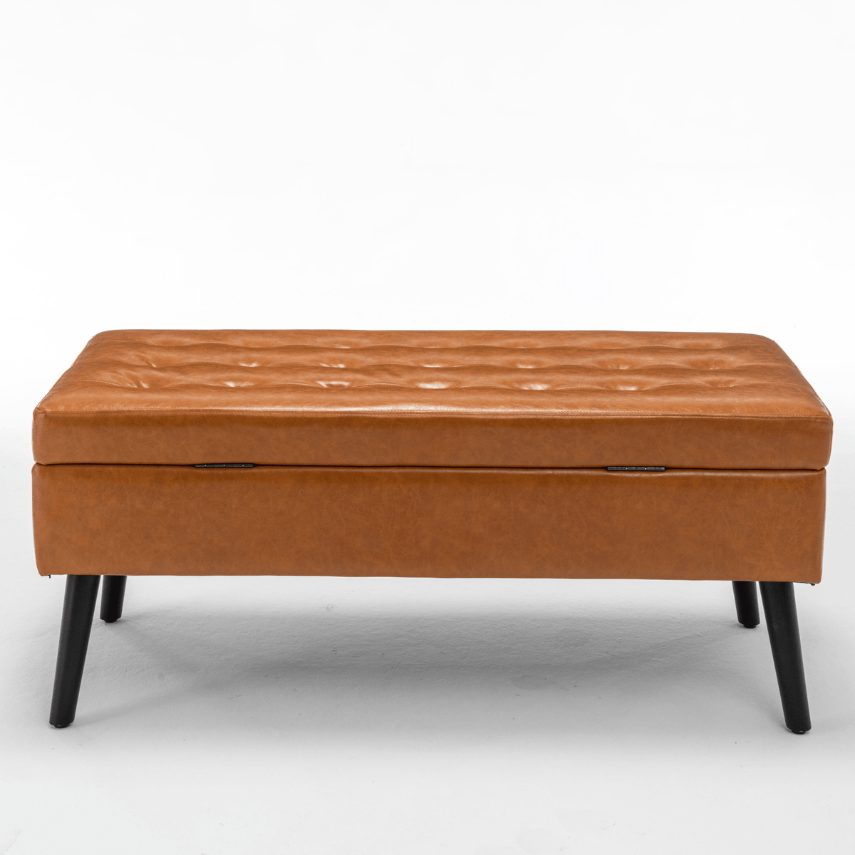 Storage Bench with Storage Bench for Bedroom End of Bed Bench Foot of Bed Bench Entryway Bench Storage Ottoman Bench 43.3' W x 17.7' Brown Leather Bench - Mervyns