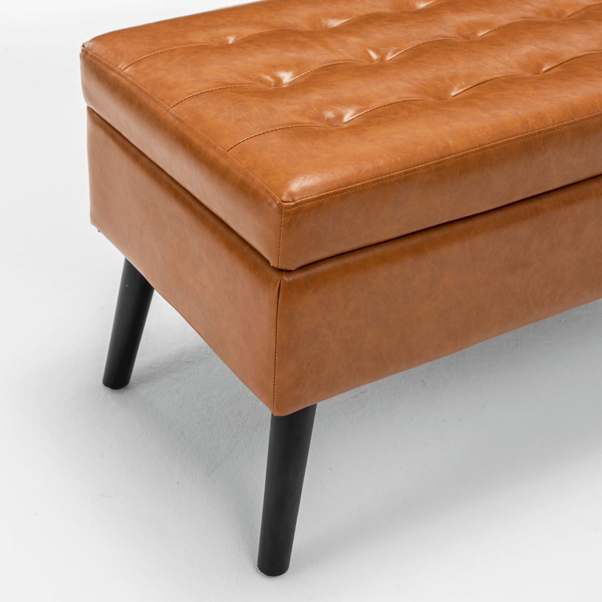 Storage Bench with Storage Bench for Bedroom End of Bed Bench Foot of Bed Bench Entryway Bench Storage Ottoman Bench 43.3' W x 17.7' Brown Leather Bench - Mervyns