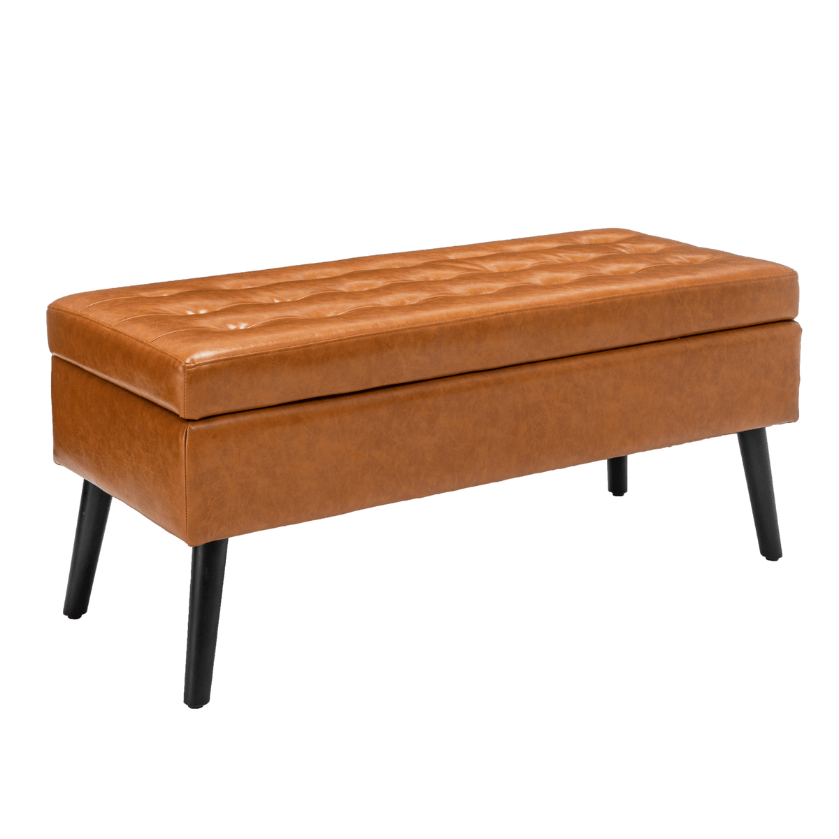 Storage Bench with Storage Bench for Bedroom End of Bed Bench Foot of Bed Bench Entryway Bench Storage Ottoman Bench 43.3' W x 17.7' Brown Leather Bench - Mervyns
