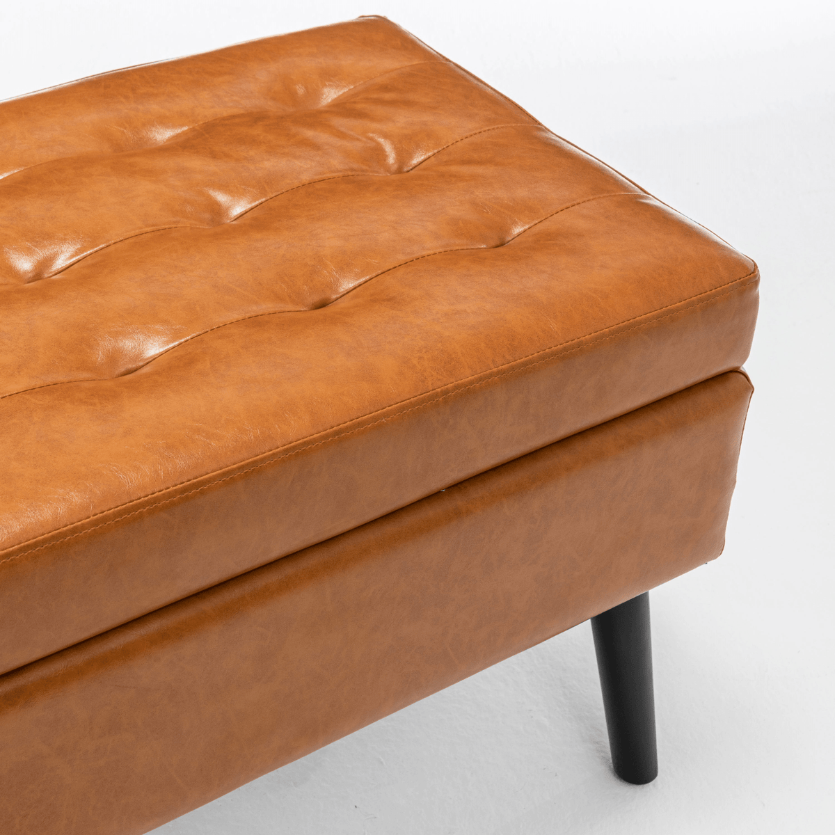 Storage Bench with Storage Bench for Bedroom End of Bed Bench Foot of Bed Bench Entryway Bench Storage Ottoman Bench 43.3' W x 17.7' Brown Leather Bench - Mervyns