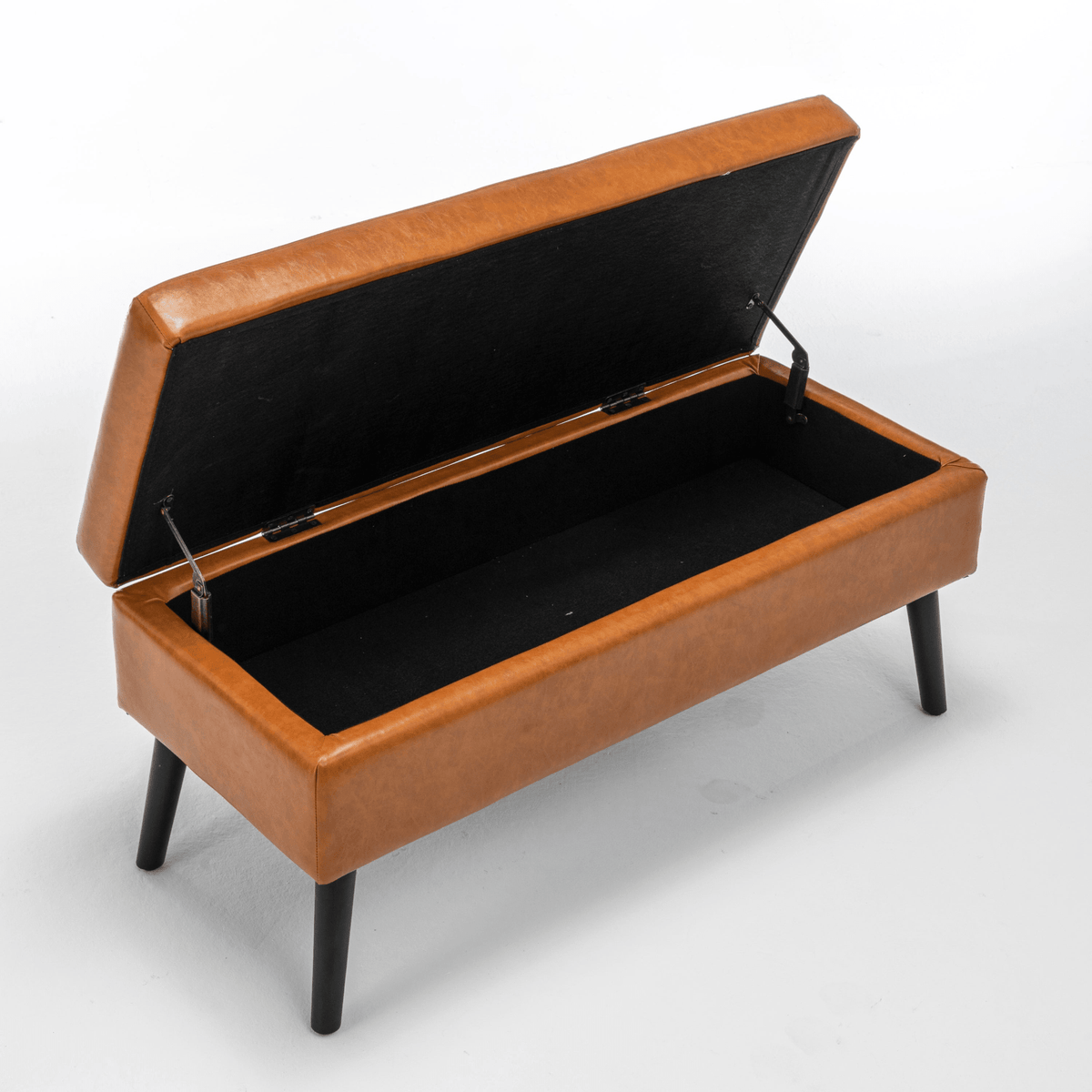 Storage Bench with Storage Bench for Bedroom End of Bed Bench Foot of Bed Bench Entryway Bench Storage Ottoman Bench 43.3' W x 17.7' Brown Leather Bench - Mervyns