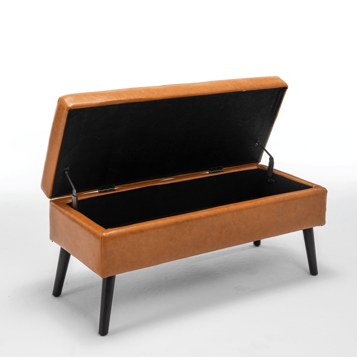 Storage Bench with Storage Bench for Bedroom End of Bed Bench Foot of Bed Bench Entryway Bench Storage Ottoman Bench 43.3' W x 17.7' Brown Leather Bench - Mervyns