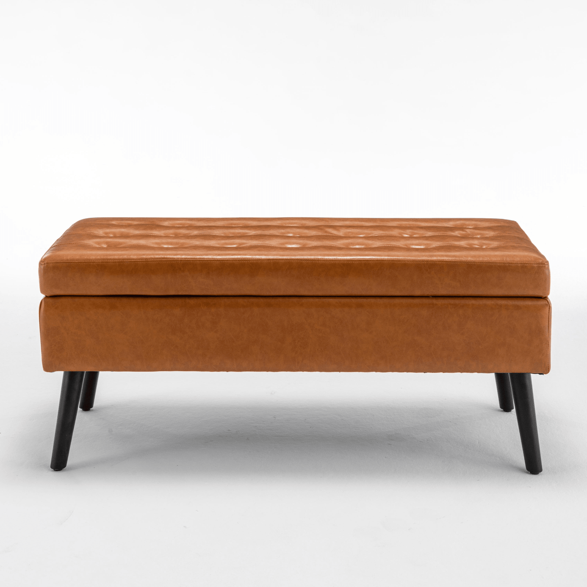 Storage Bench with Storage Bench for Bedroom End of Bed Bench Foot of Bed Bench Entryway Bench Storage Ottoman Bench 43.3' W x 17.7' Brown Leather Bench - Mervyns