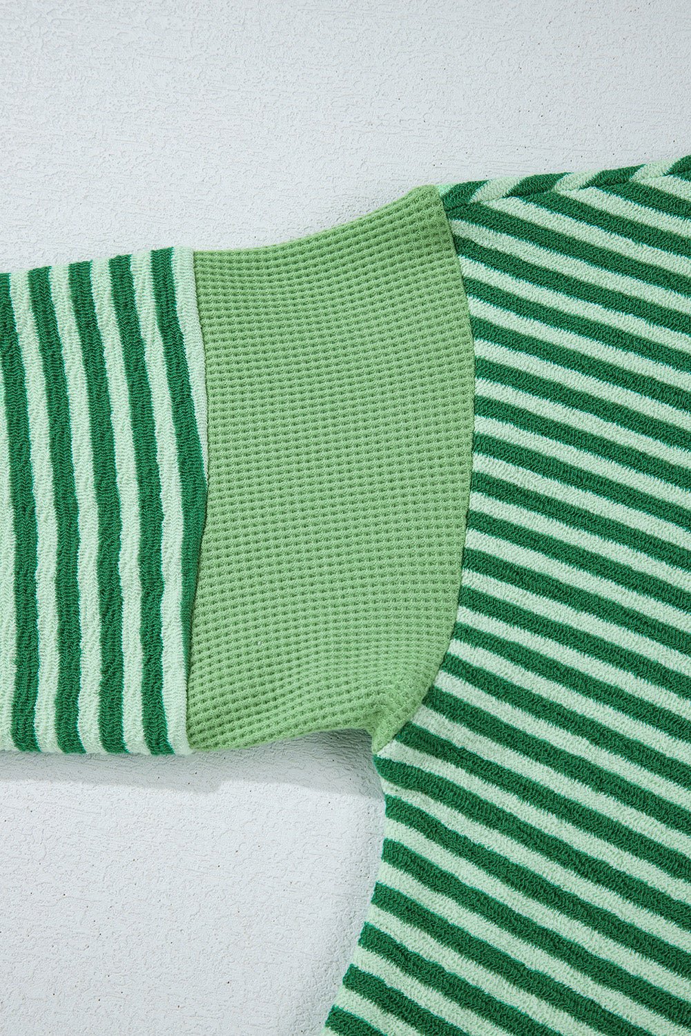 Stripe Johnny Collar Long Sleeve Top - Mervyns