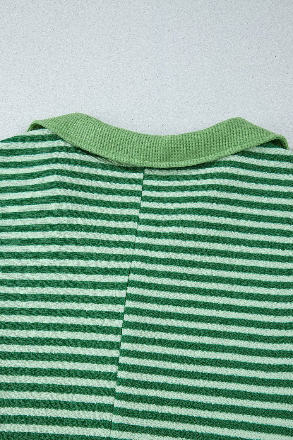 Stripe Johnny Collar Long Sleeve Top - Mervyns