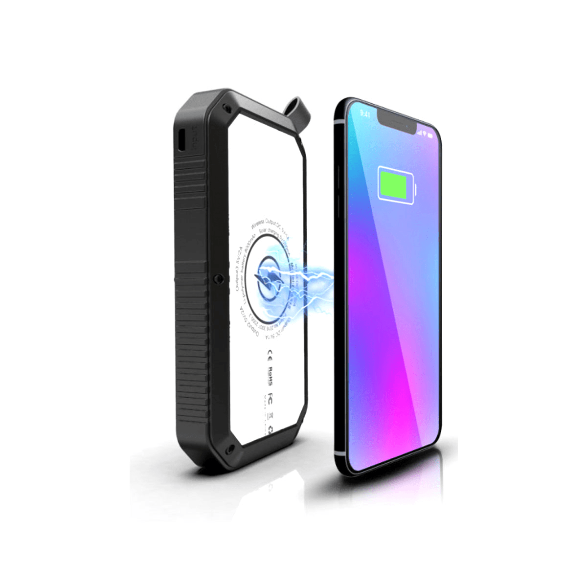 Sun Chaser Mini Solar Powered Wireless Phone Charger 10,000 mAh With LED Flood Light - Mervyns