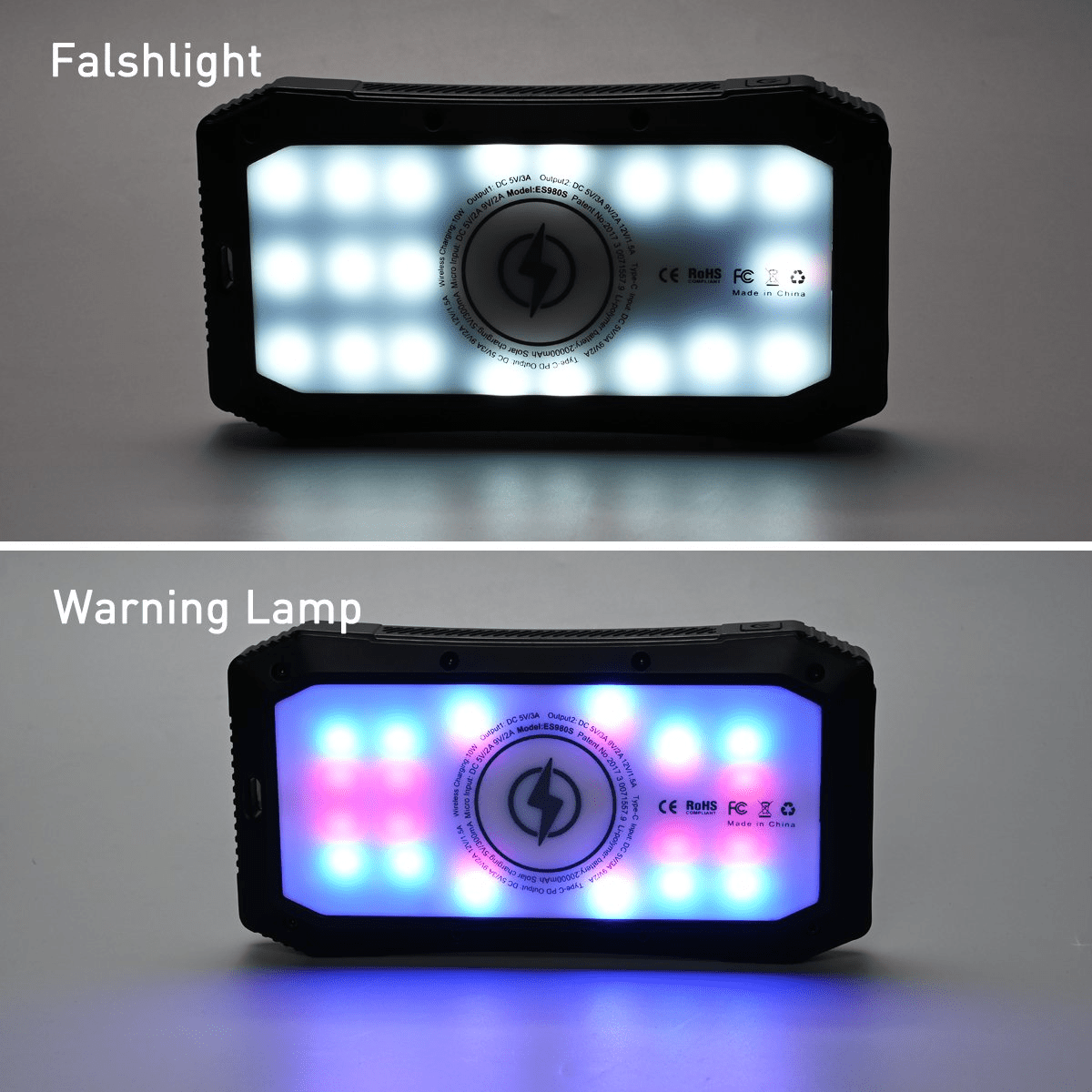 Sun Chaser Mini Solar Powered Wireless Phone Charger 10,000 mAh With LED Flood Light - Mervyns
