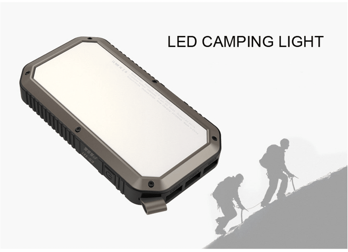Sun Chaser Mini Solar Powered Wireless Phone Charger 10,000 mAh With LED Flood Light - Mervyns