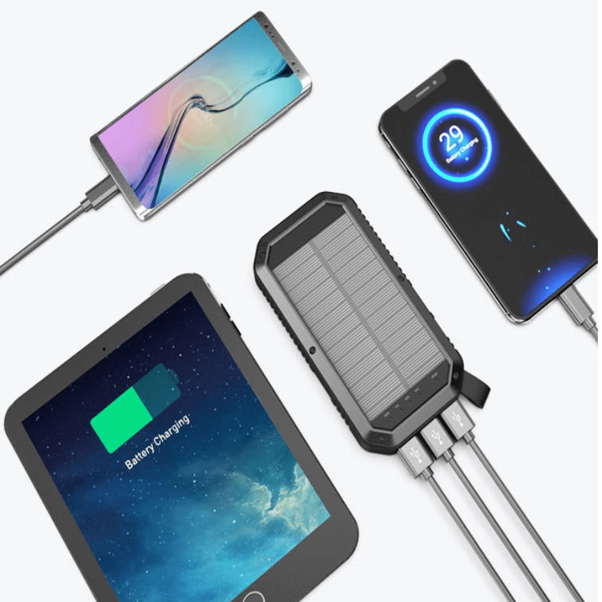Sun Chaser Mini Solar Powered Wireless Phone Charger 10,000 mAh With LED Flood Light - Mervyns