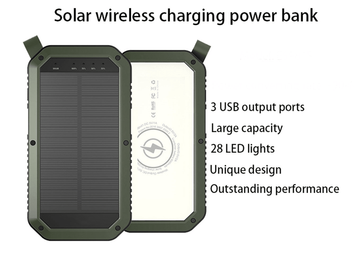 Sun Chaser Mini Solar Powered Wireless Phone Charger 10,000 mAh With LED Flood Light - Mervyns