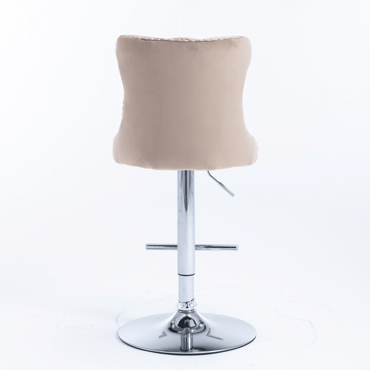 Swivel Velvet Barstools Adjustable 25–33in Height, Upholstered Chrome Base, Tufted Back - Mervyns