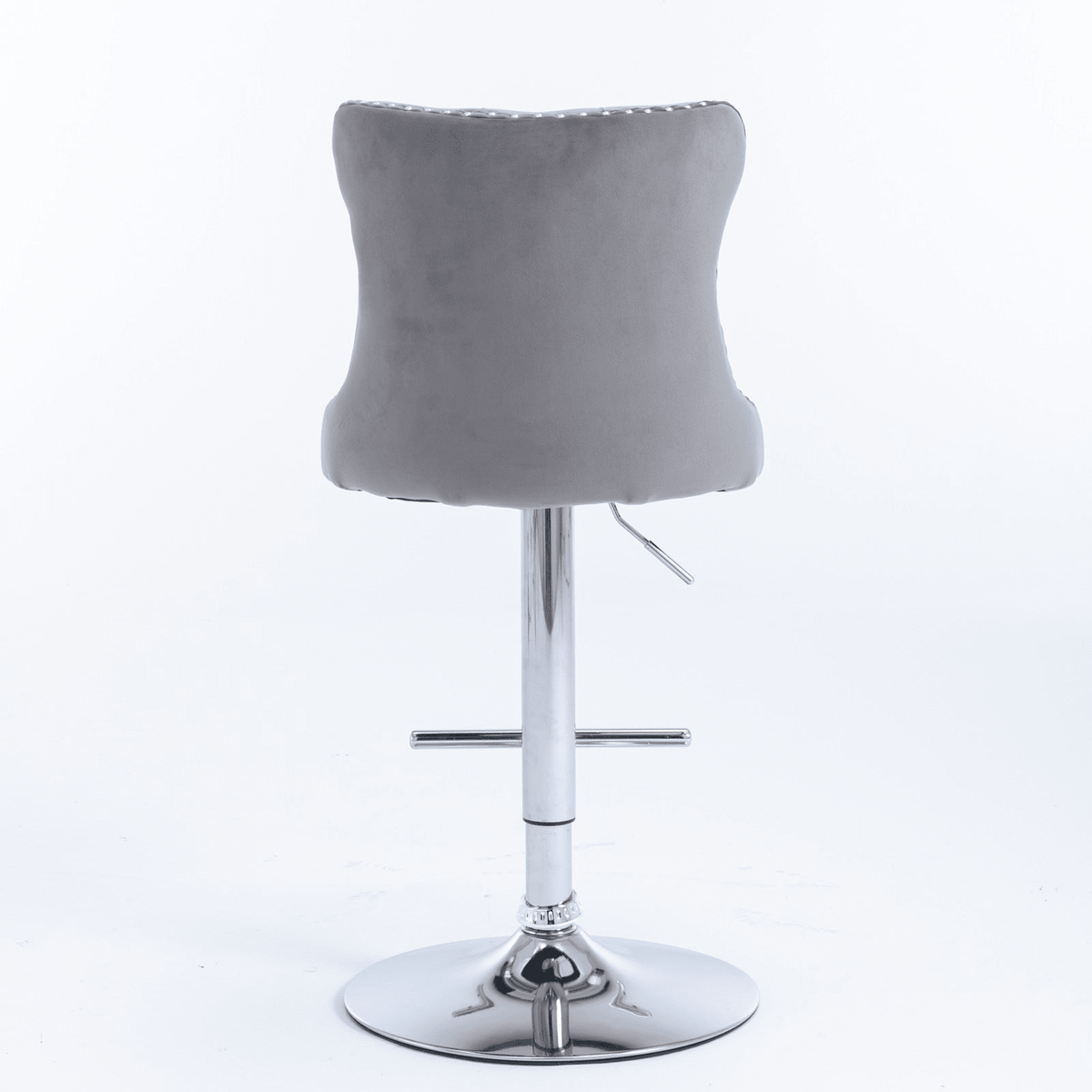 Swivel Velvet Barstools Adjustable 25–33in Height, Upholstered Chrome Base, Tufted Back - Mervyns