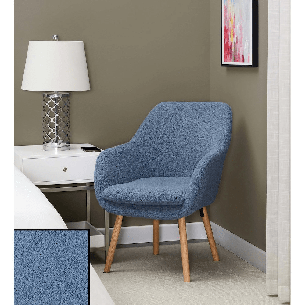 Take a Seat Charlotte Sherpa Accent Chair, Sherpa Blue - Mervyns