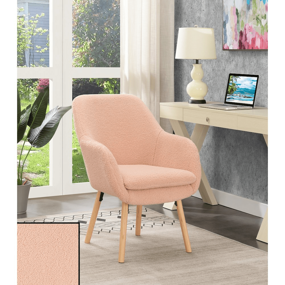 Take a Seat Charlotte Sherpa Accent Chair, Sherpa Blush - Mervyns
