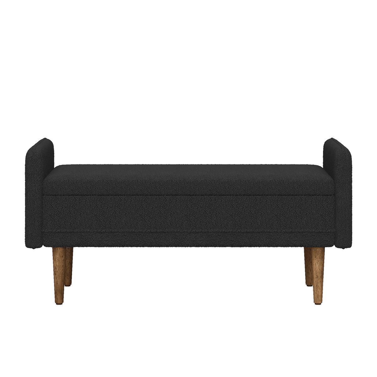 Teddy velvet storage stool, ,with storage space, suitable for apartments, living rooms and bedrooms-BLACK(45.98'*16.75'*21.75') - Mervyns