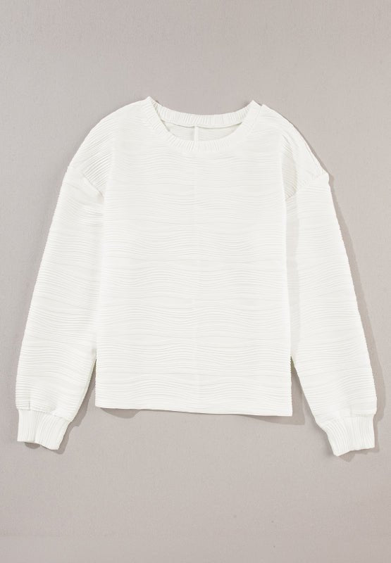 Texture Round Neck Long Sleeve Sweatshirt - Mervyns