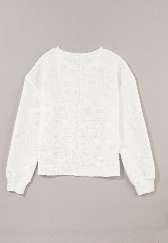 Texture Round Neck Long Sleeve Sweatshirt - Mervyns