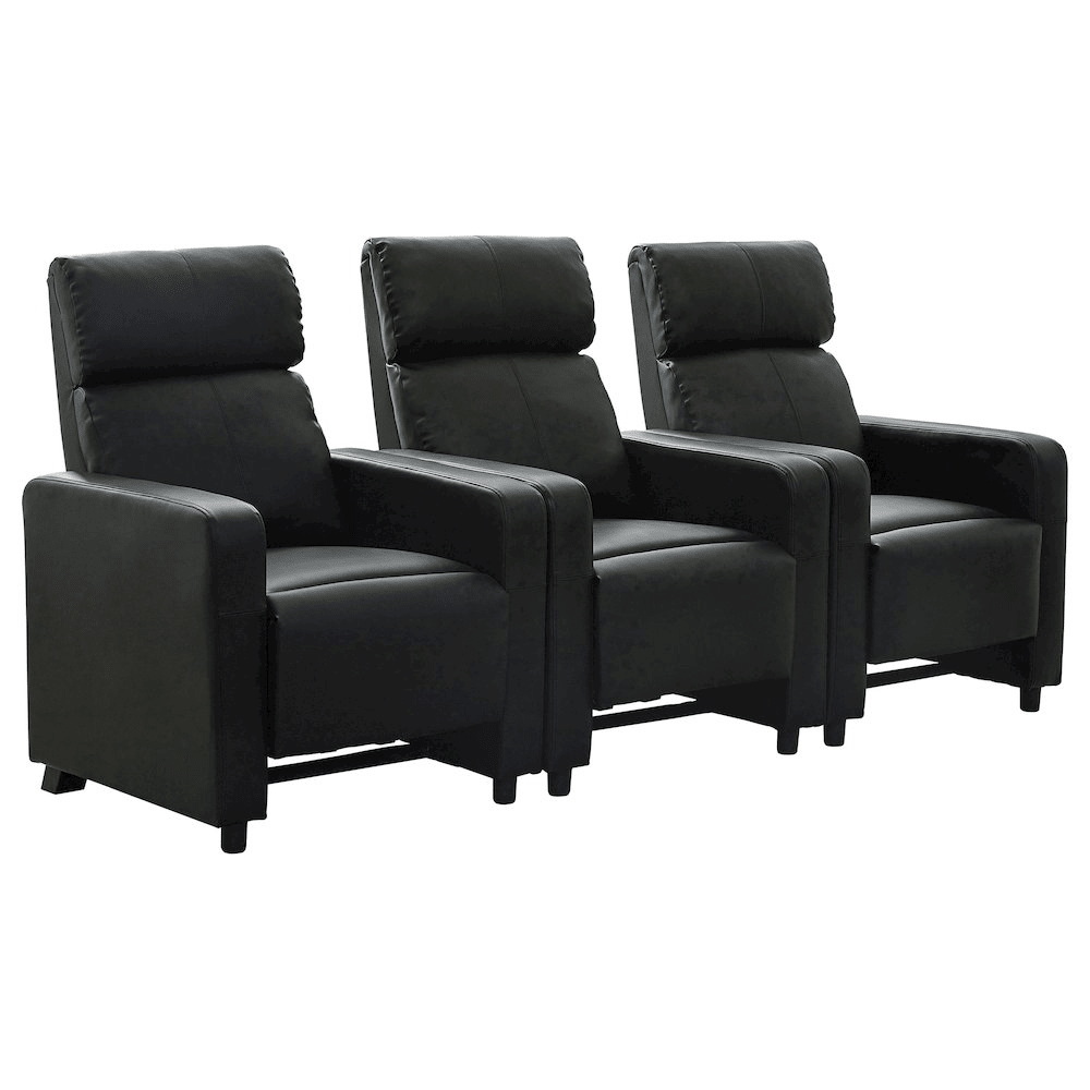 Toohey Upholstered Tufted Recliner Living Room Set Black - Mervyns