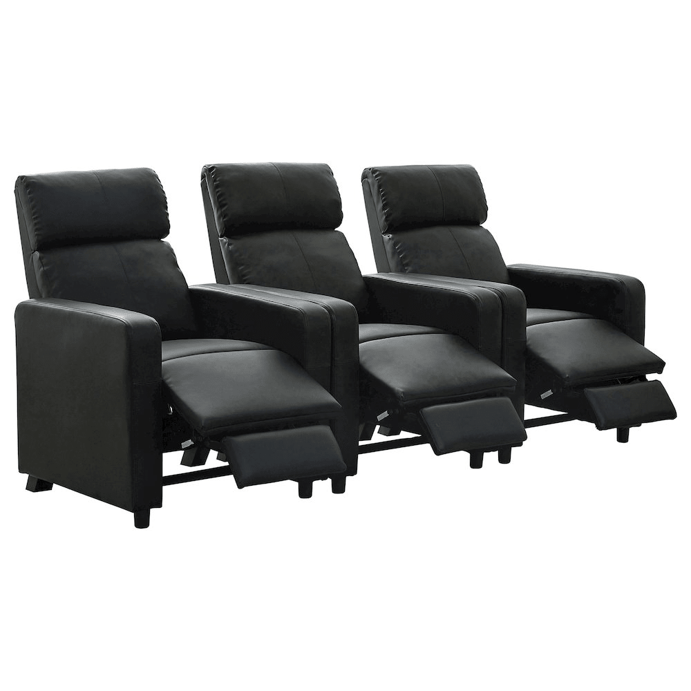 Toohey Upholstered Tufted Recliner Living Room Set Black - Mervyns