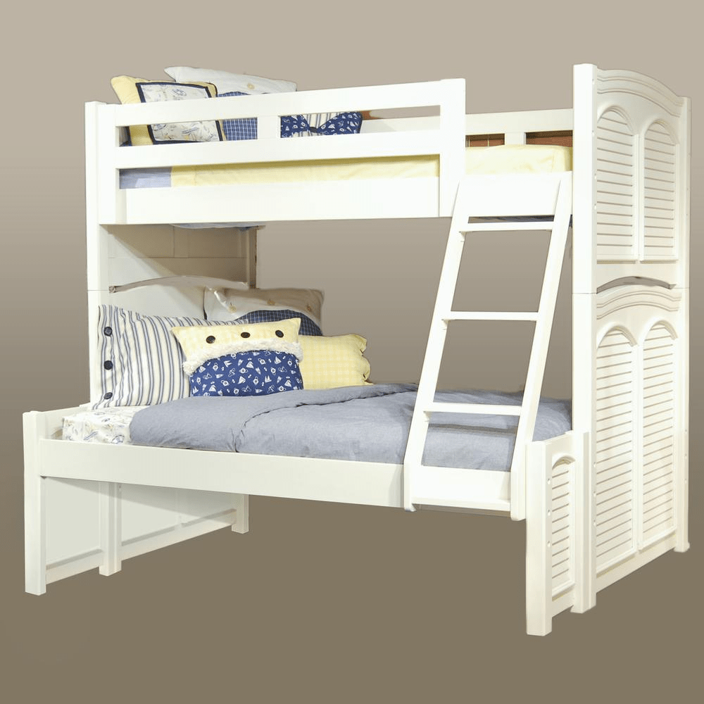 Twin Over Full 3/3 over 4/6 Bunkbed - without trundle - White Cottage - Mervyns