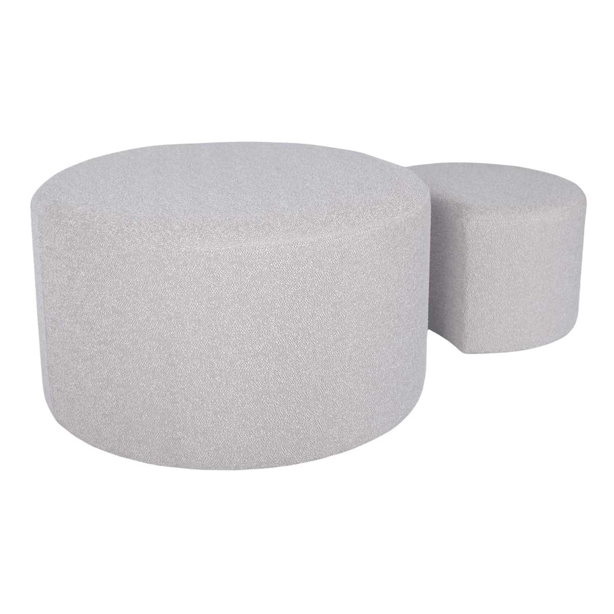 Upholstered Nesting Coffee Tables (Set of 2), Side Table, Footrest, Ottoman & Seat for Living Room Bedroom Entryway Office, Beige Yarn Dyed Fabric - Mervyns
