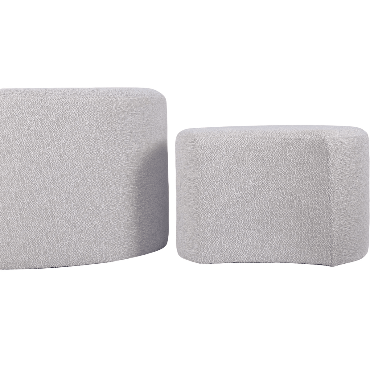 Upholstered Nesting Coffee Tables (Set of 2), Side Table, Footrest, Ottoman & Seat for Living Room Bedroom Entryway Office, Beige Yarn Dyed Fabric - Mervyns