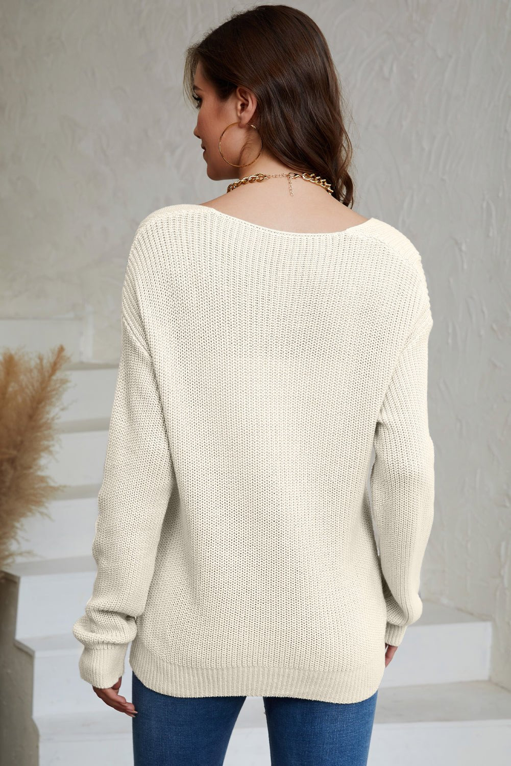 V-Neck Drop Shoulder Sweater - Mervyns