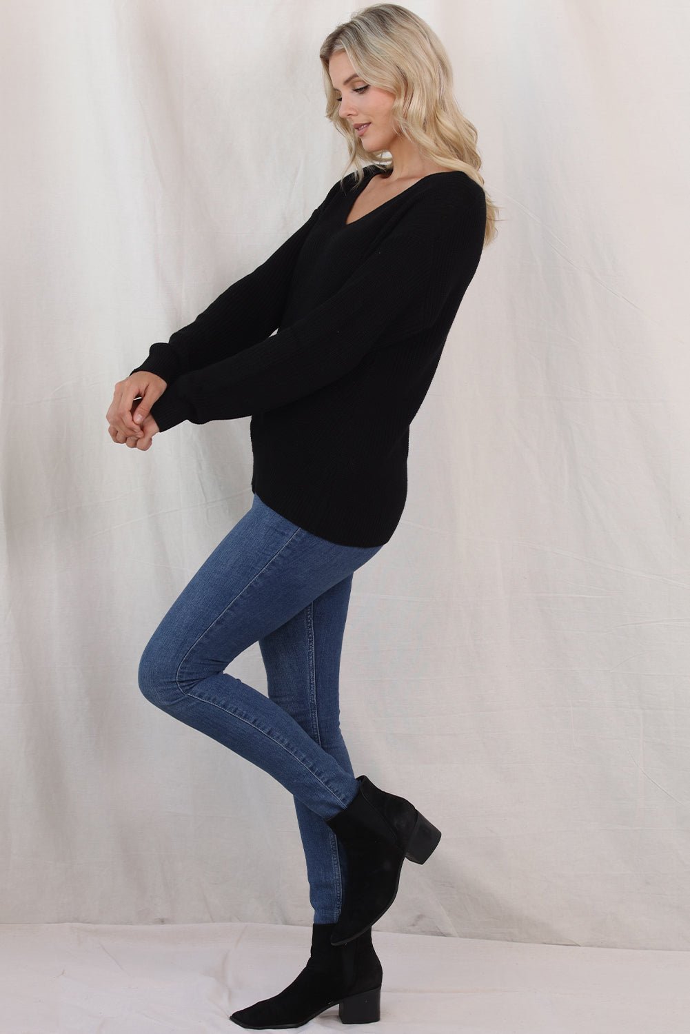 V-Neck Drop Shoulder Sweater - Mervyns
