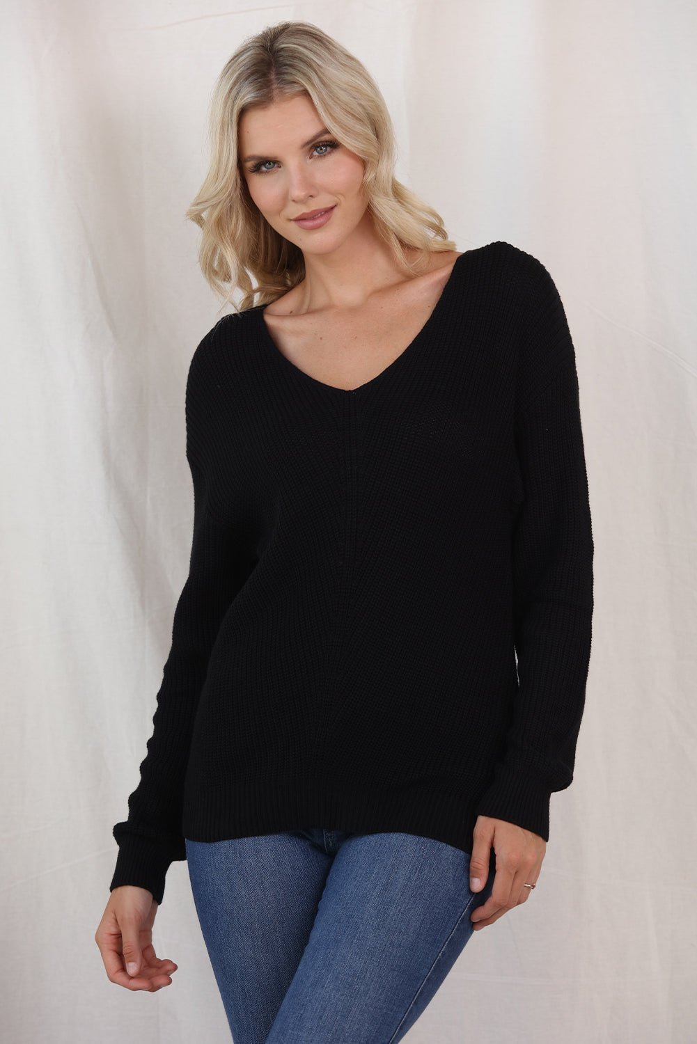 V-Neck Drop Shoulder Sweater - Mervyns