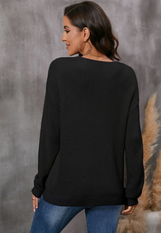 V-Neck Drop Shoulder Sweater - Mervyns