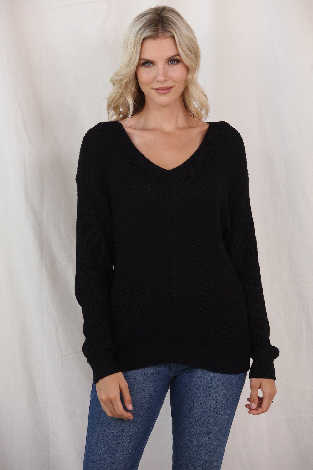 V-Neck Drop Shoulder Sweater - Mervyns