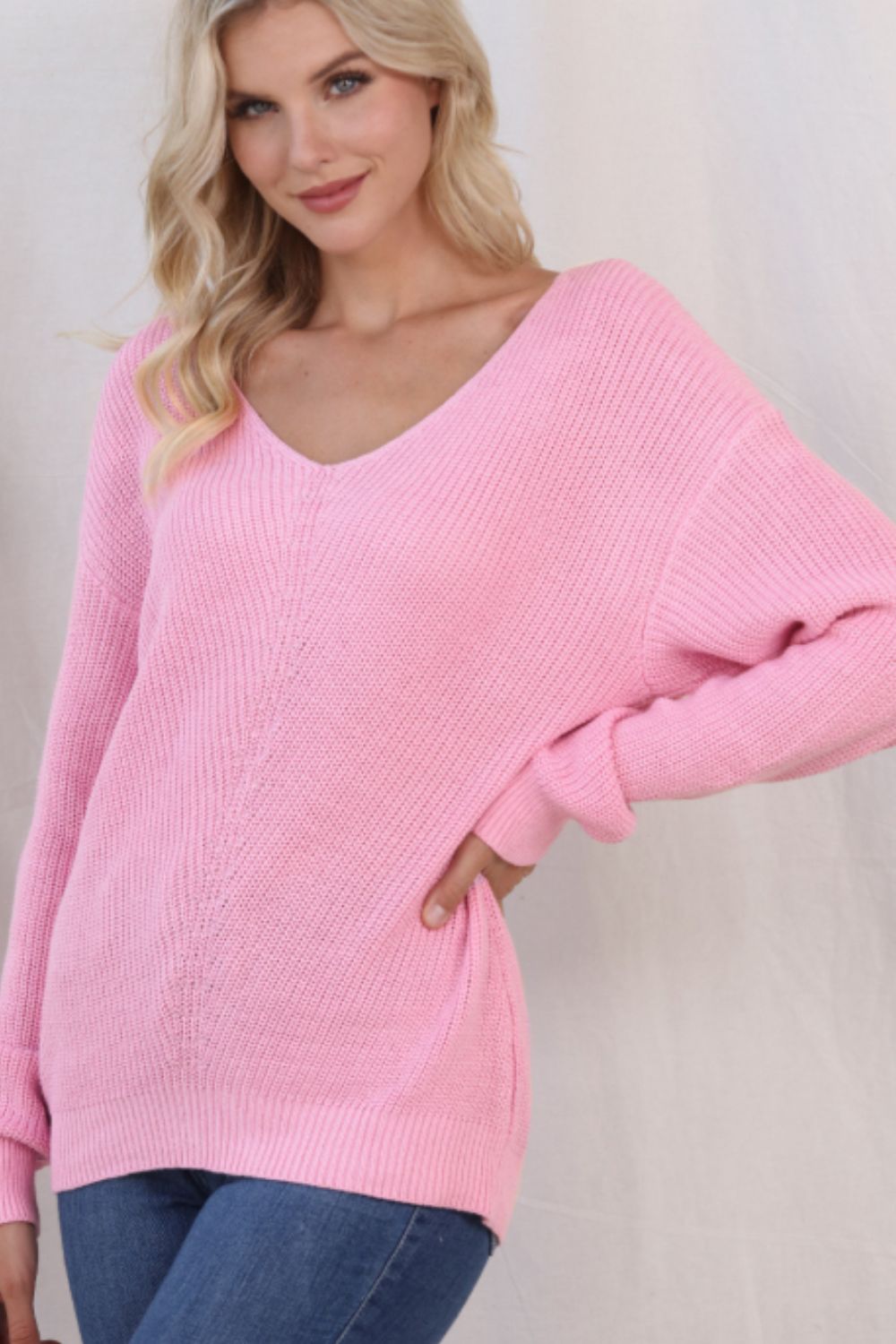V-Neck Drop Shoulder Sweater - Mervyns