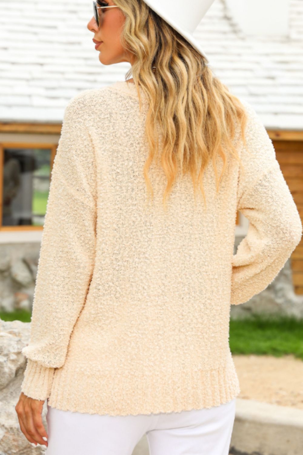 V-Neck Dropped Shoulder Sweater - Mervyns