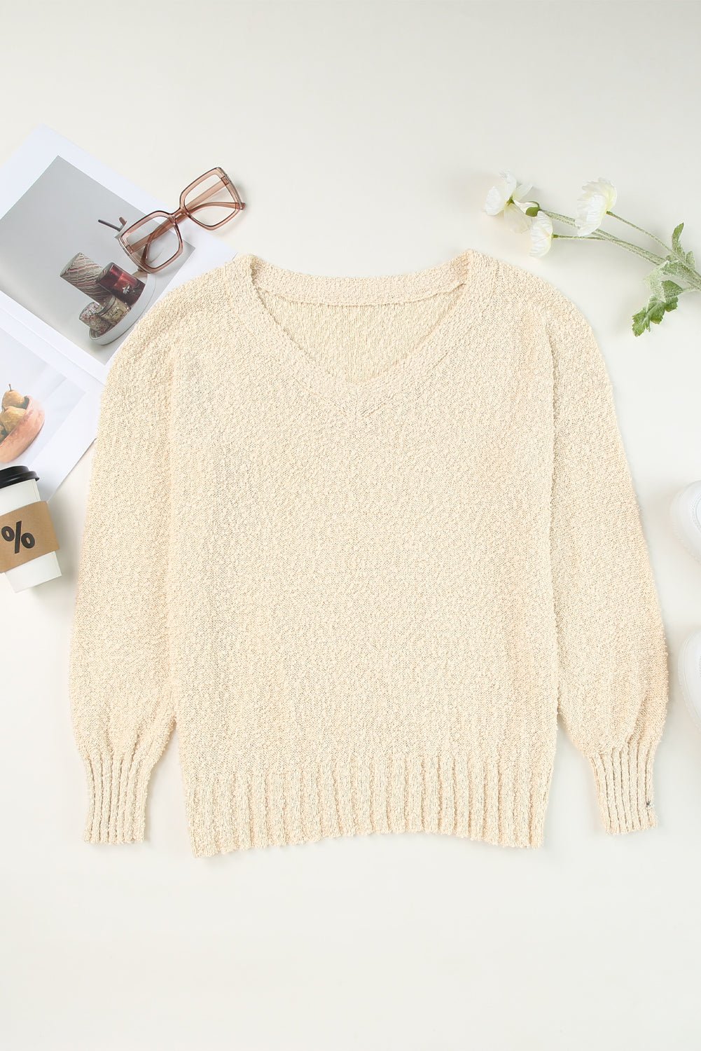 V-Neck Dropped Shoulder Sweater - Mervyns