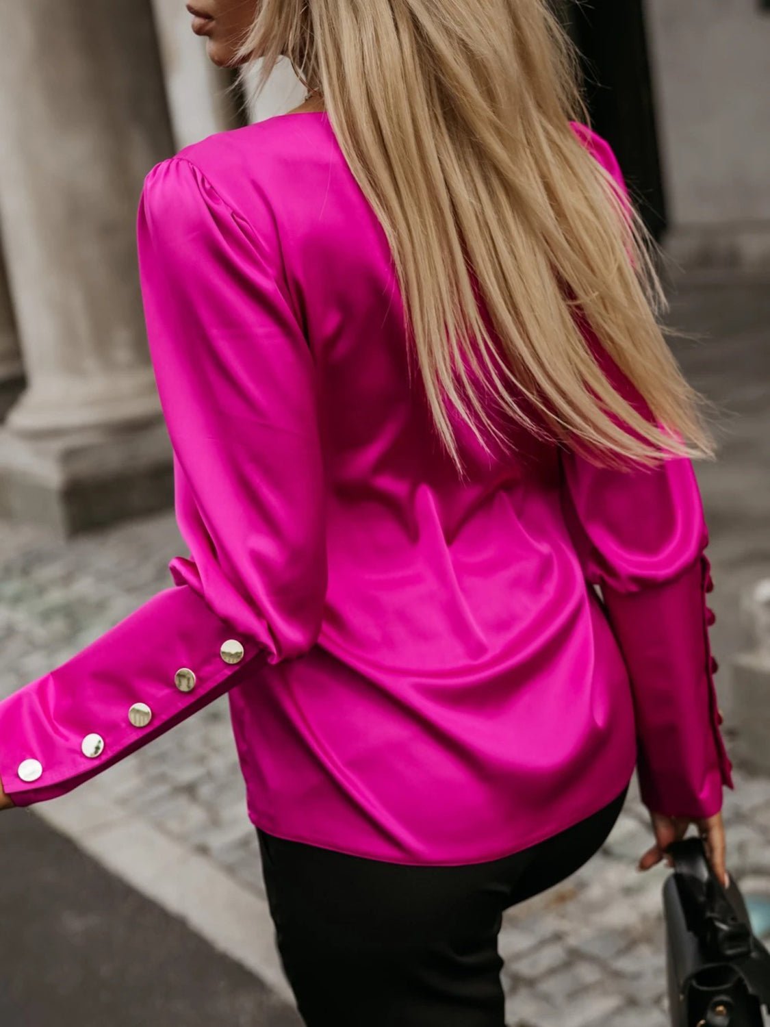 V-Neck Long Sleeve Blouse - Mervyns