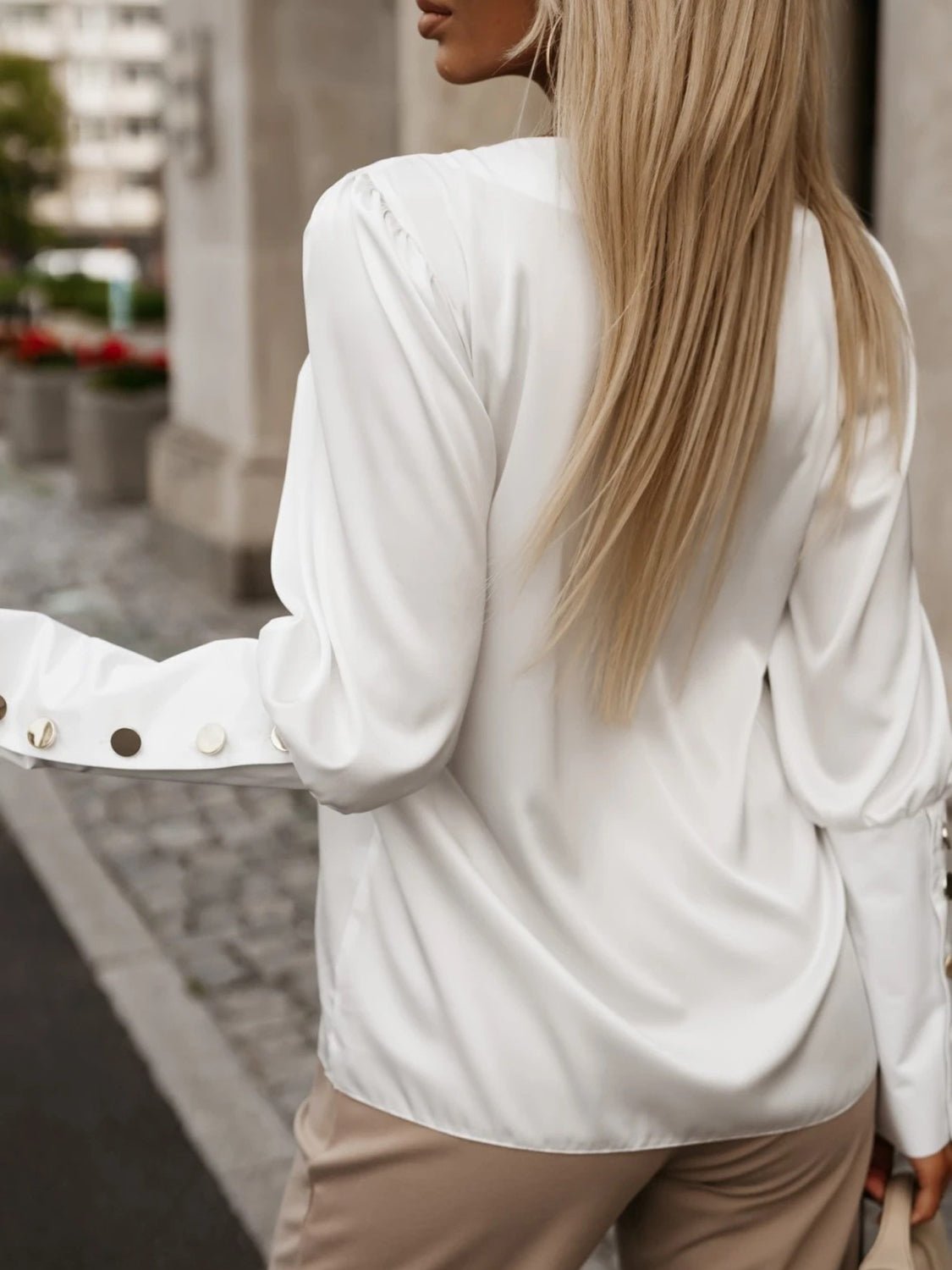 V-Neck Long Sleeve Blouse - Mervyns
