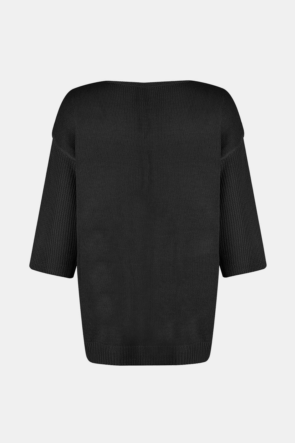 V-Neck Three-Quarter Sleeve Knit Top - Mervyns