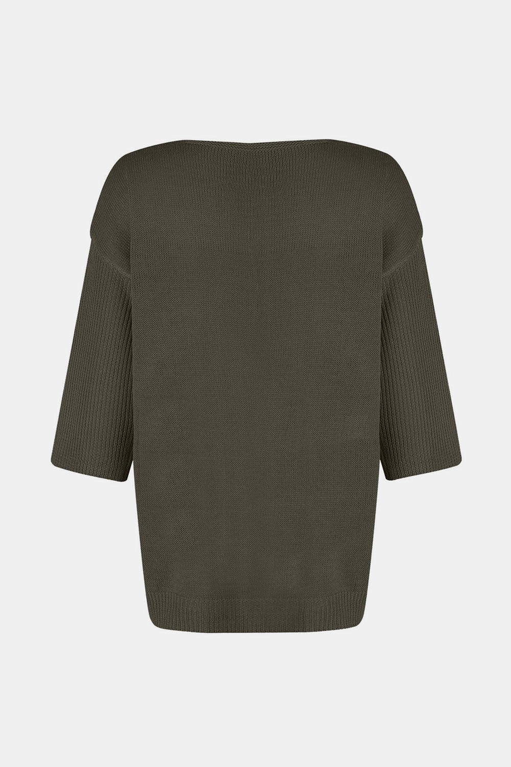 V-Neck Three-Quarter Sleeve Knit Top - Mervyns