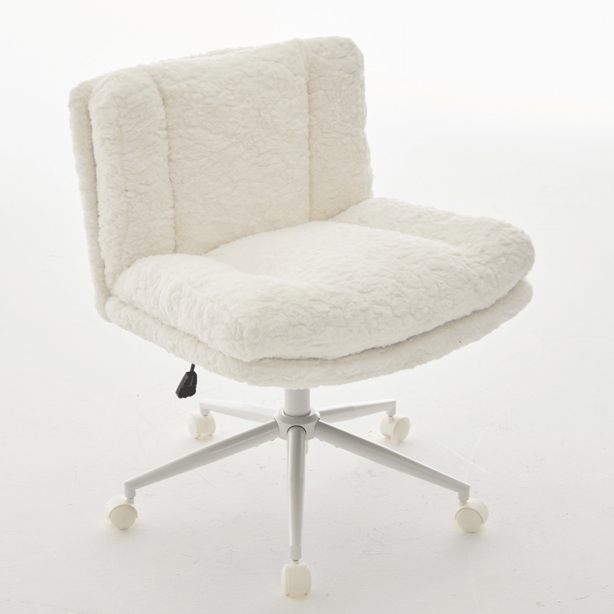 Wider Seat Office Chair Artificial Rabbit Hair Home Office Chair with Metal Base - Mervyns