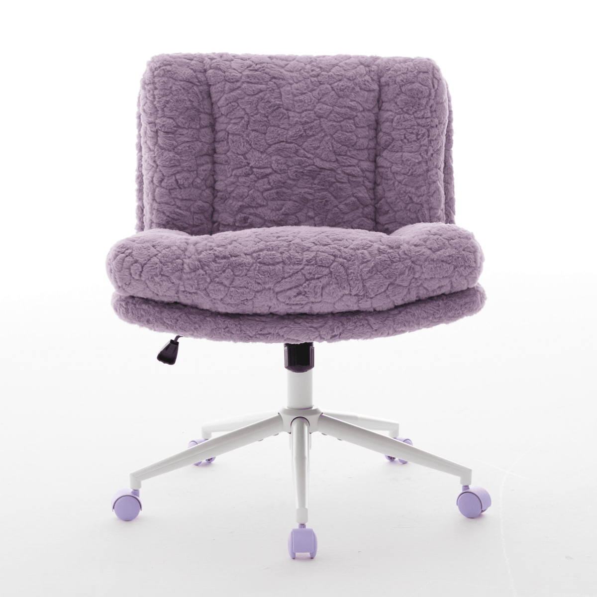 Wider Seat Office Chair Artificial Rabbit Hair Home Office Chair with Metal Base - Mervyns