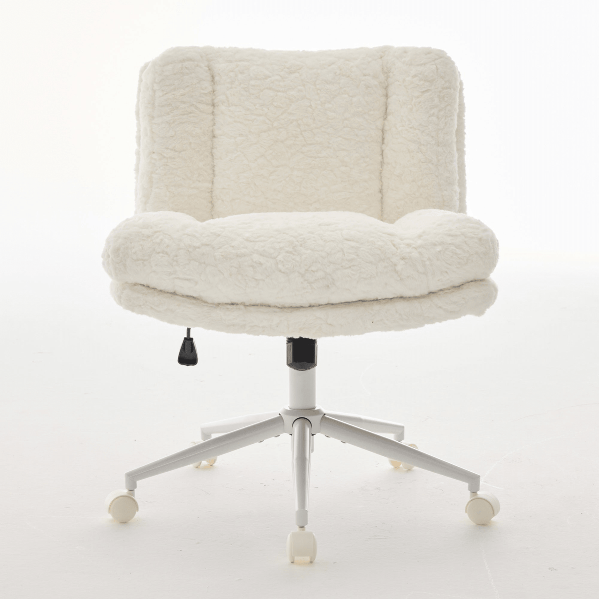 Wider Seat Office Chair Artificial Rabbit Hair Home Office Chair with Metal Base - Mervyns