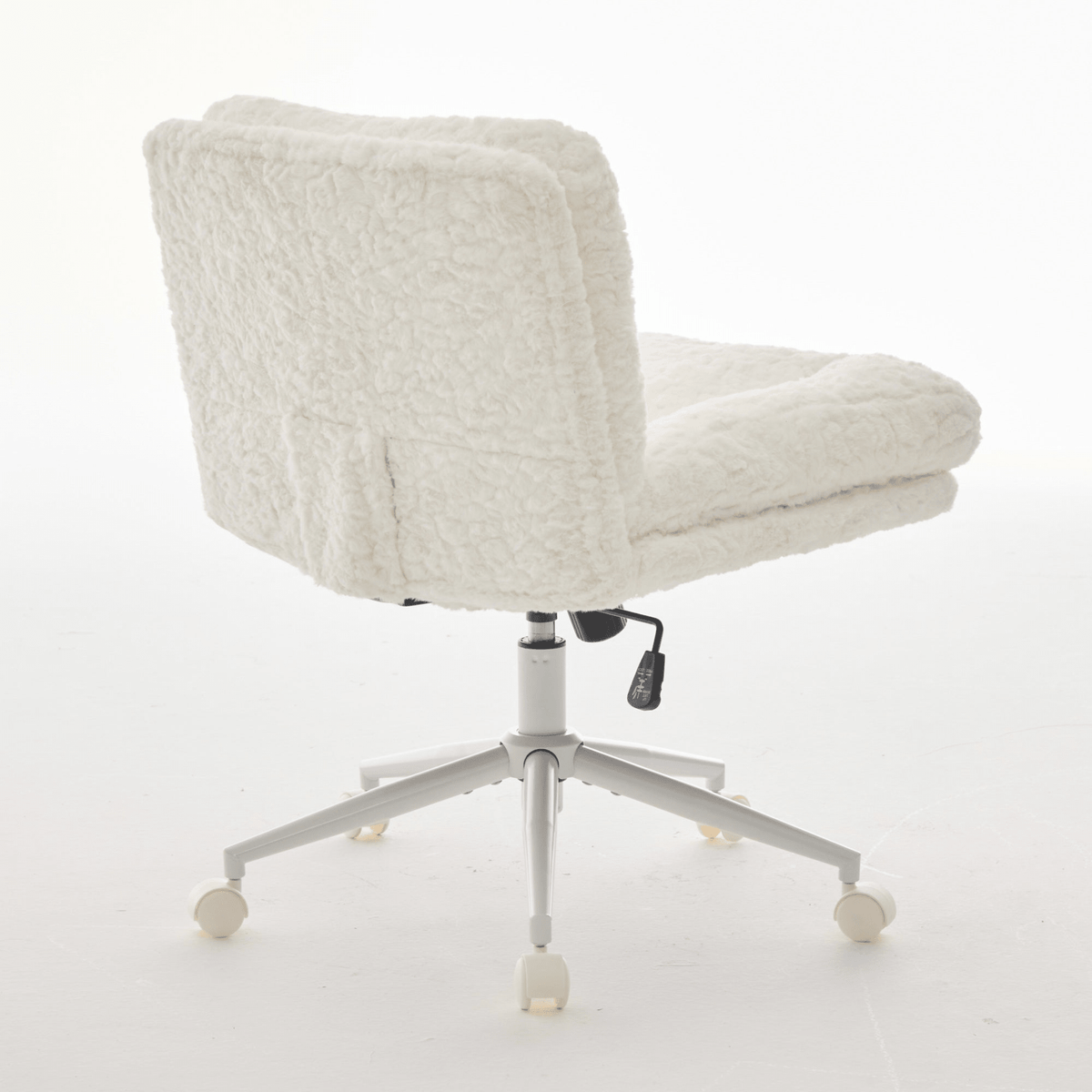 Wider Seat Office Chair Artificial Rabbit Hair Home Office Chair with Metal Base - Mervyns