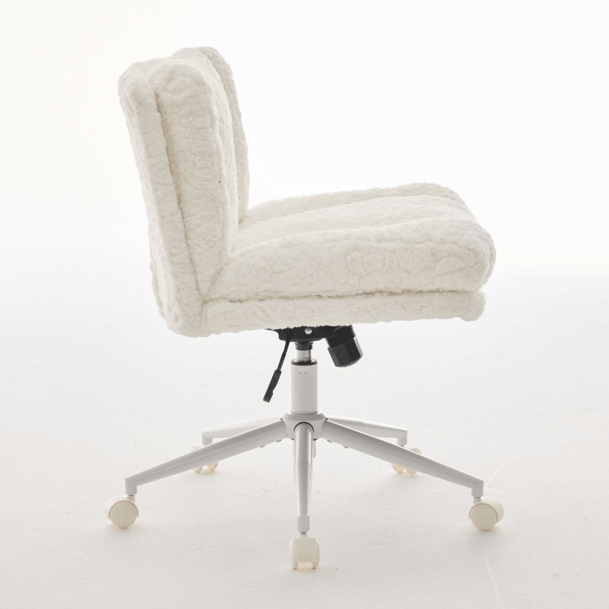 Wider Seat Office Chair Artificial Rabbit Hair Home Office Chair with Metal Base - Mervyns