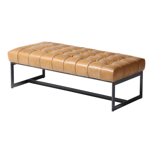 Wyatt Leather Bench - Mervyns